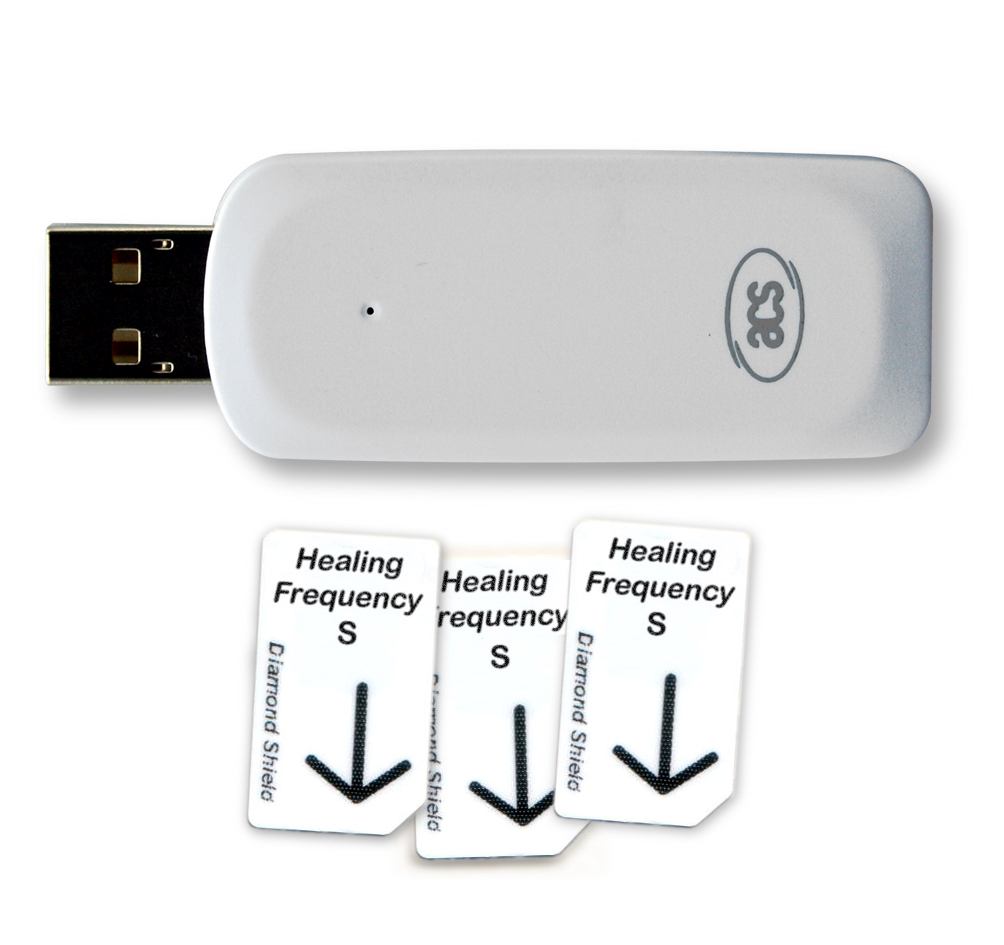 Healing Frequency Starter Set klein, mit 3 x Standard Chipkartenund 1x USB - Chipkartenschreiber