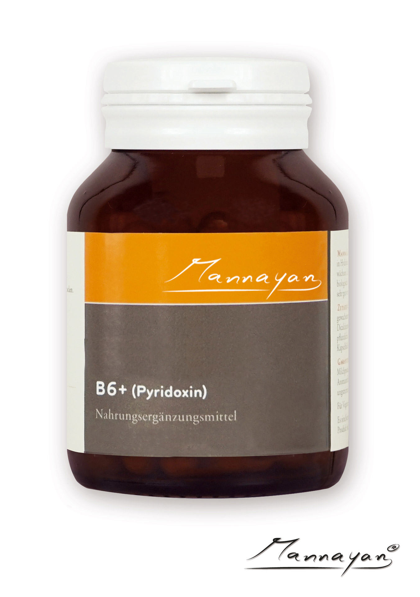 Mannayan  VITAMIN B6 + (Pyridoxine) (60 capsules) Vitamin B6+  (Pyridoxin) von Mannayan