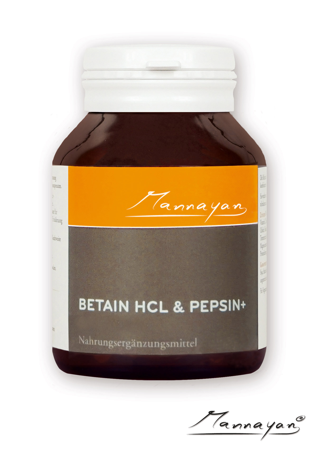 Mannayan BETAIN HCL & PEPSIN + (60 capsules) Betain HCL und Pepsin+ von Mannayan