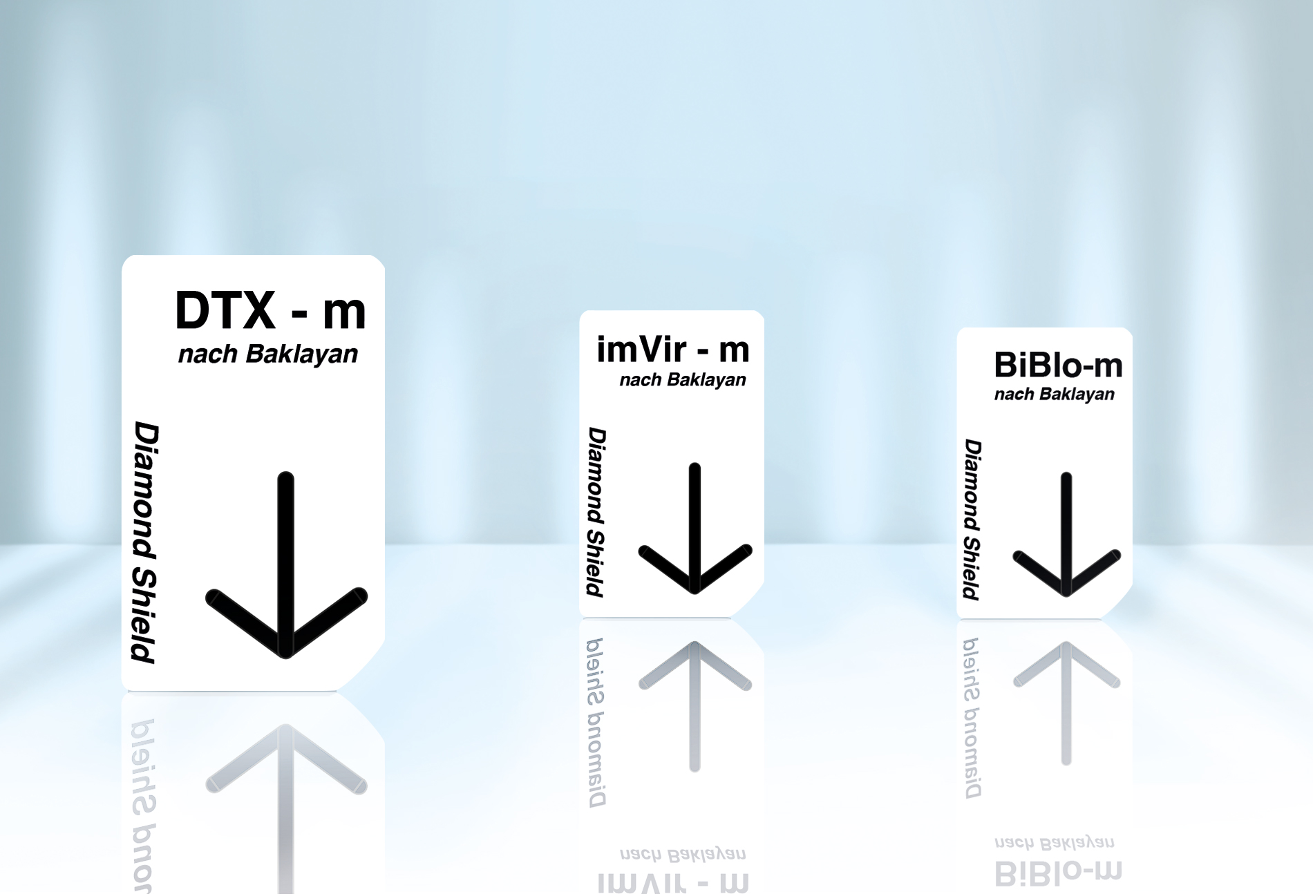 Die drei Chipkarten nach Baklayan Dtx, ImVir, BiBlo